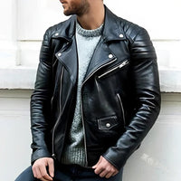 Daniel - Chaqueta de Hombre de Cuero Motera
