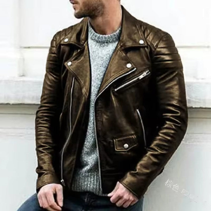 Daniel - Chaqueta de Hombre de Cuero Motera