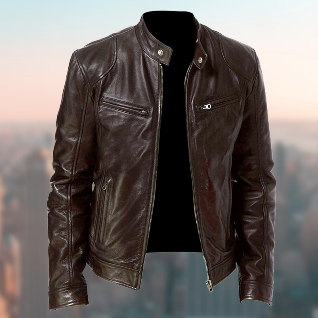 Gonzalo - Chaqueta de Hombre Cafe Racer de Cuero