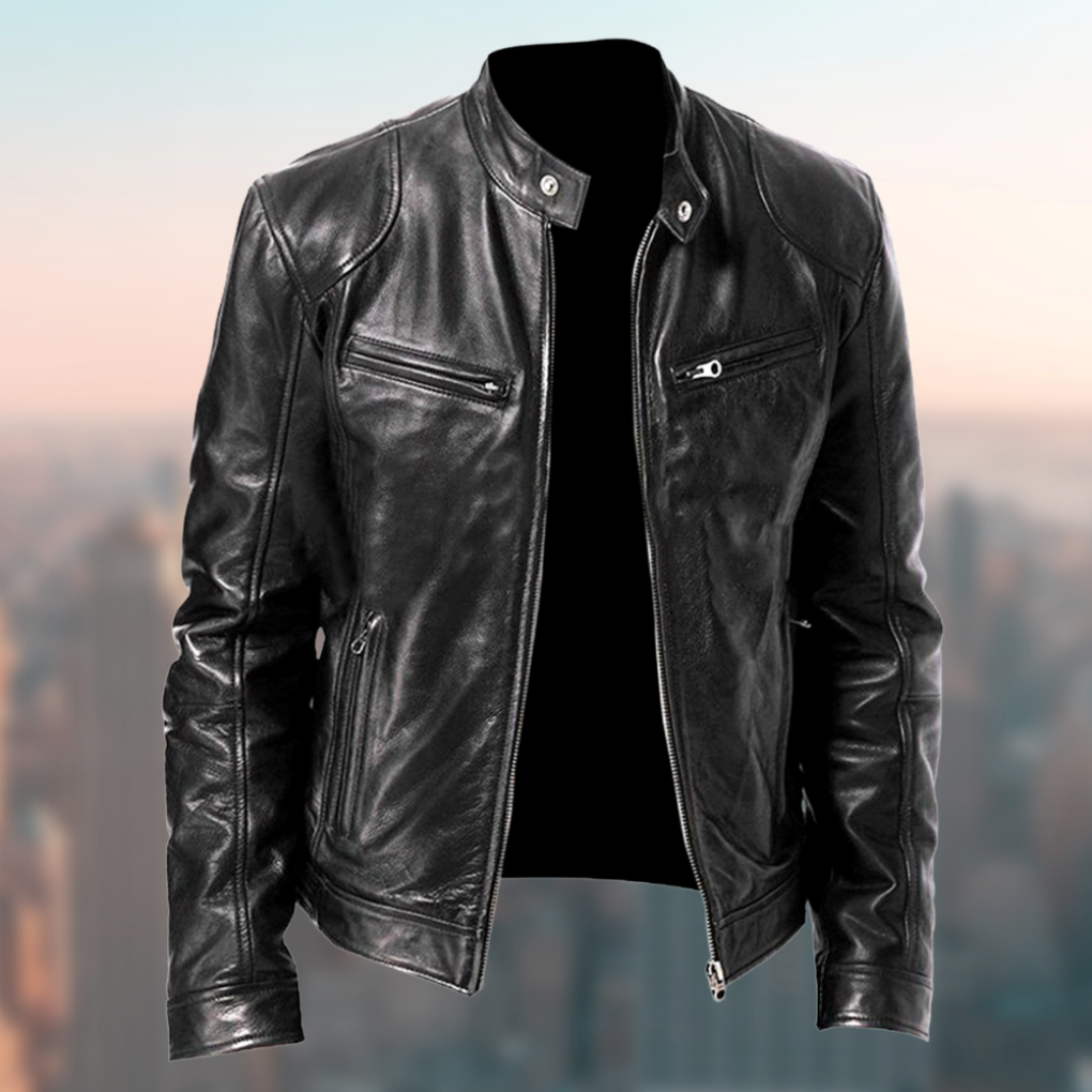 Gonzalo - Chaqueta de Hombre Cafe Racer de Cuero