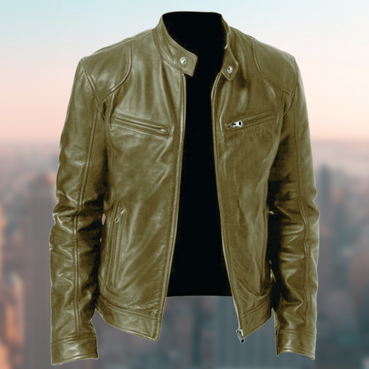 Gonzalo - Chaqueta de Hombre Cafe Racer de Cuero