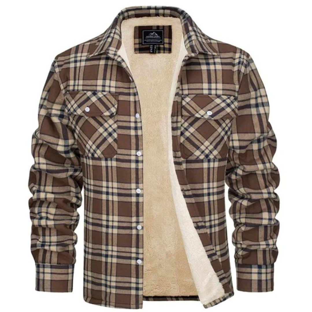 Manuel | Camisa Chaqueta de Hombre de Cuadros Forrada de Borrego