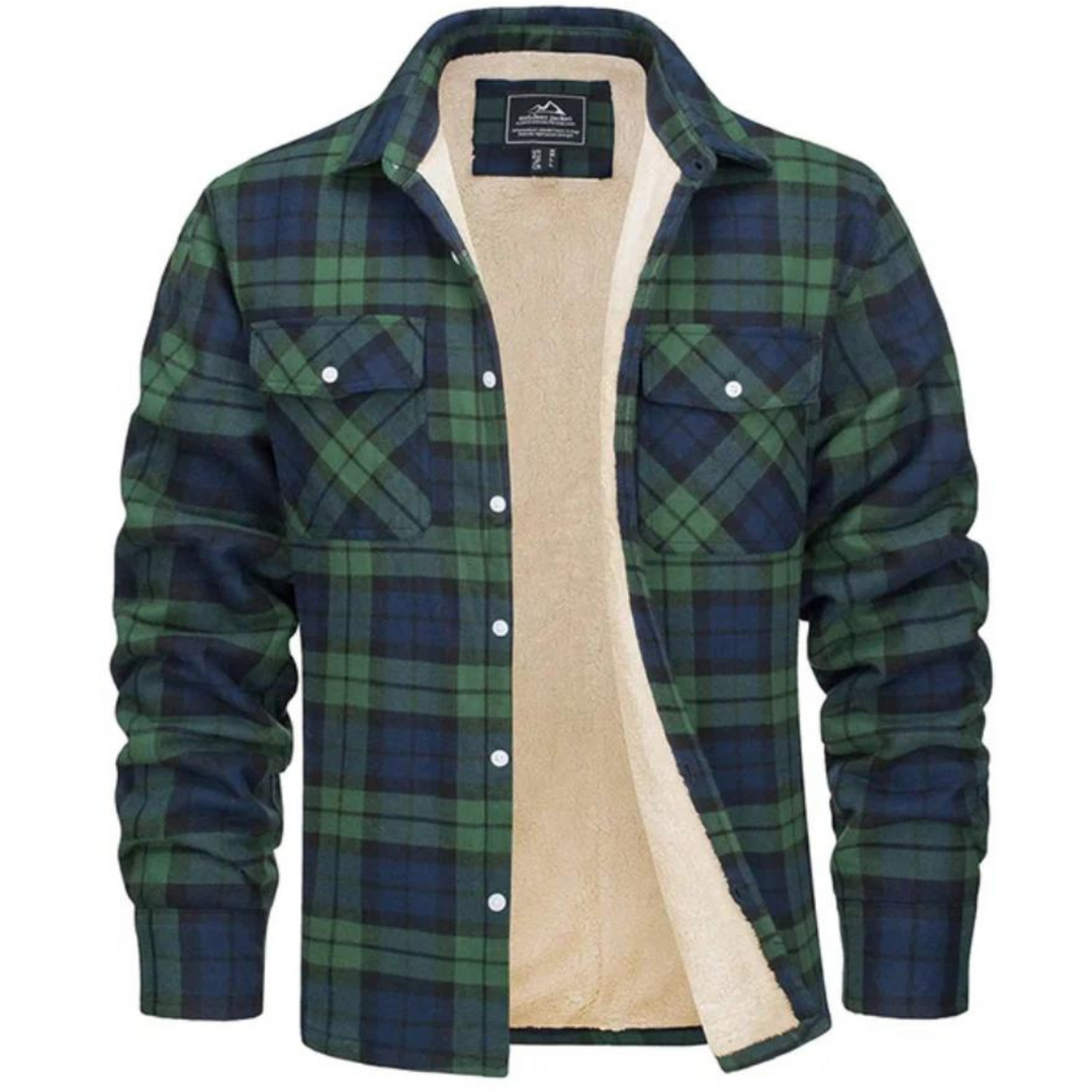 Manuel | Camisa Chaqueta de Hombre de Cuadros Forrada de Borrego