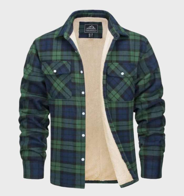 Guillermo | Camisa Chaqueta de Hombre de Cuadros Forrada