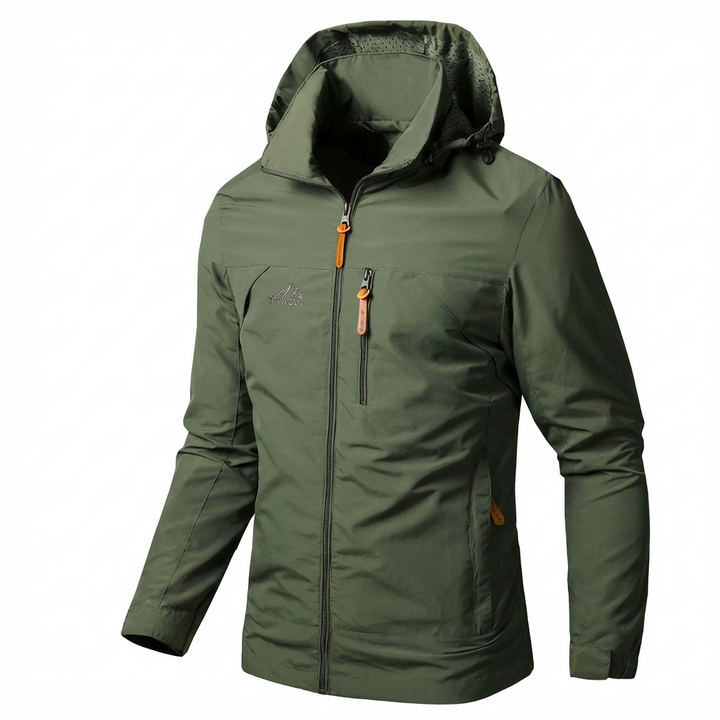 Damián | Chaqueta de Hombre Impermeable con Capucha para Exterior