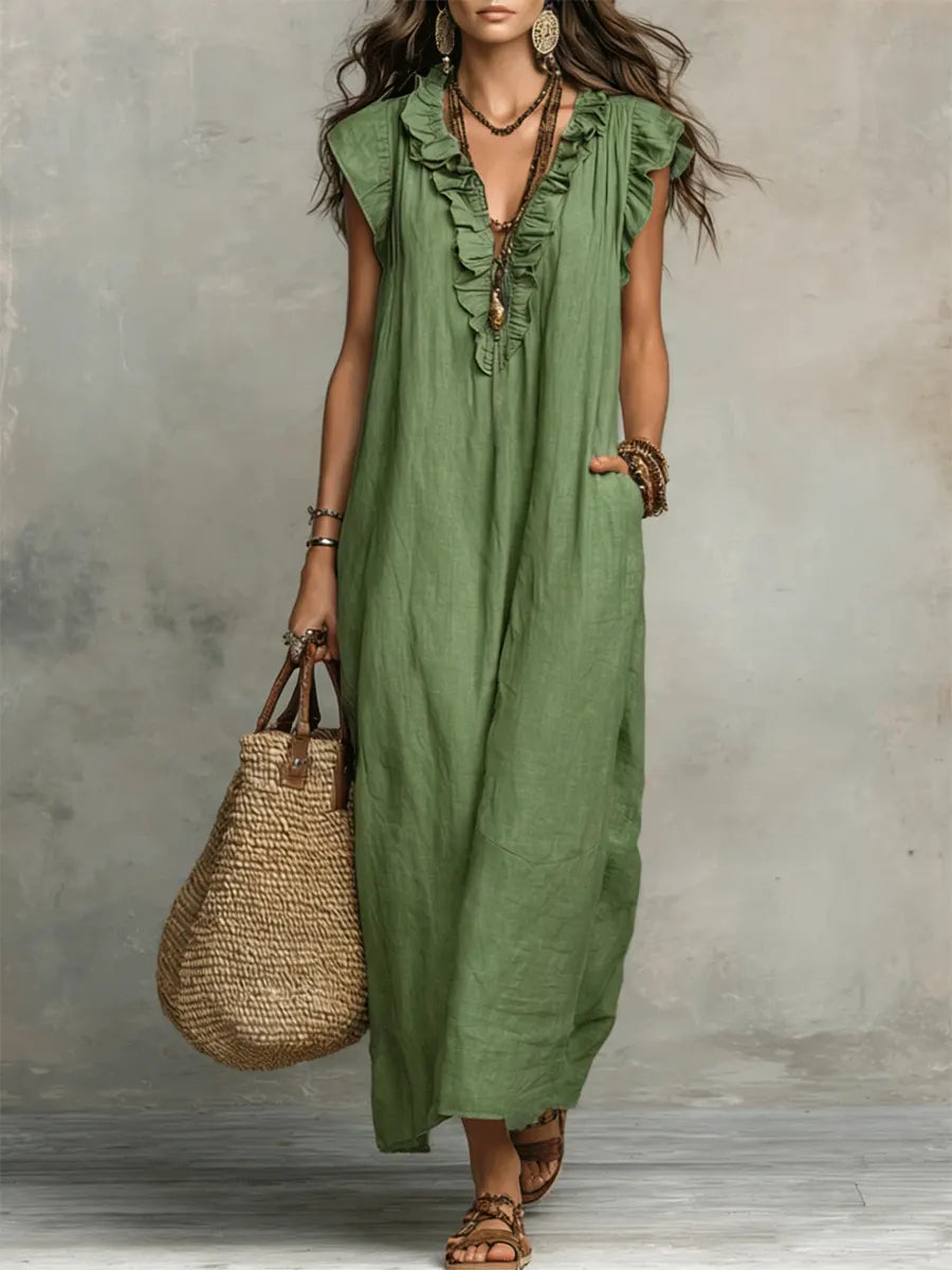 Adriana | Vestido Largo Bohemio de  Algodón