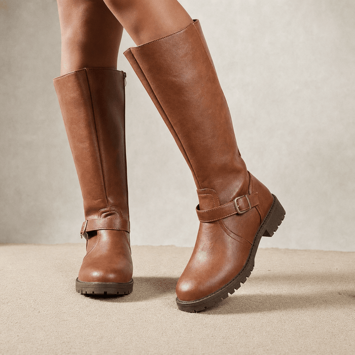 Paulina | Botas Elegantes con Caña Ajustable a la Pantorrilla - Marrón