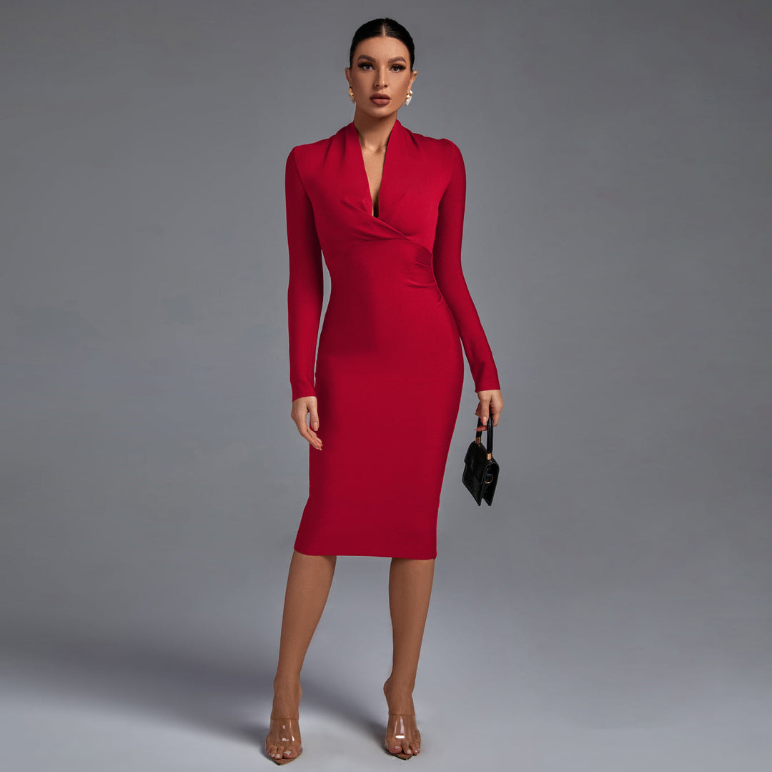 Samara | Vestido de Manga Longa con Escote en V