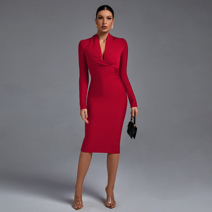 Samara | Vestido de Manga Longa con Escote en V