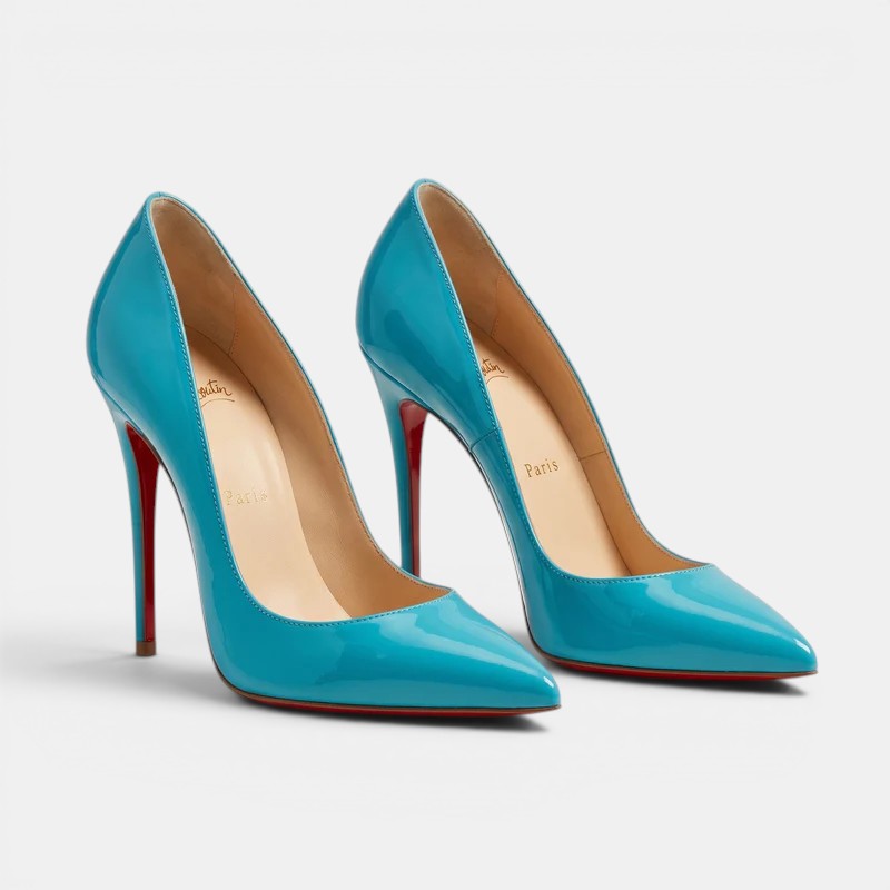 Sinforosa | Stilettos Clásicos de Punta Fina Brillante - Verde