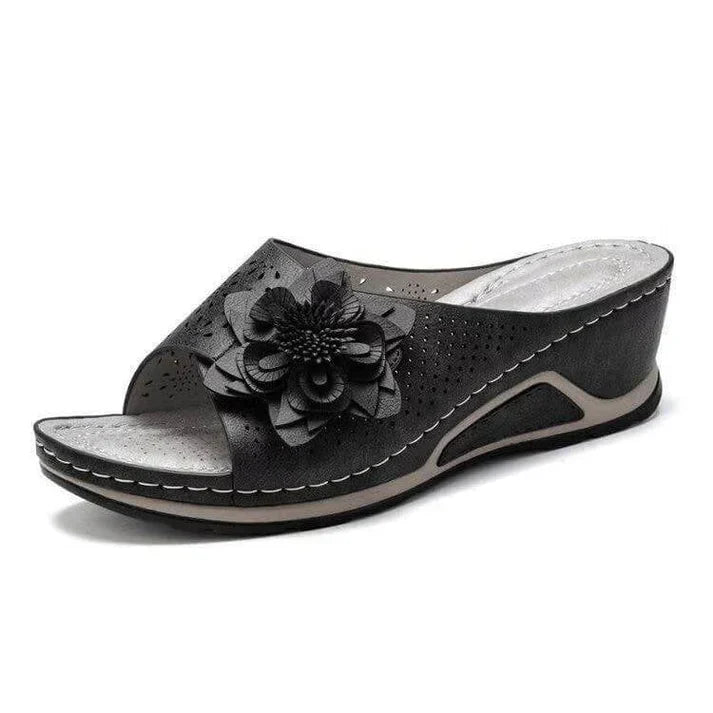 Sandalias ortopédicas de cuero suave con soporte para el arco del pie