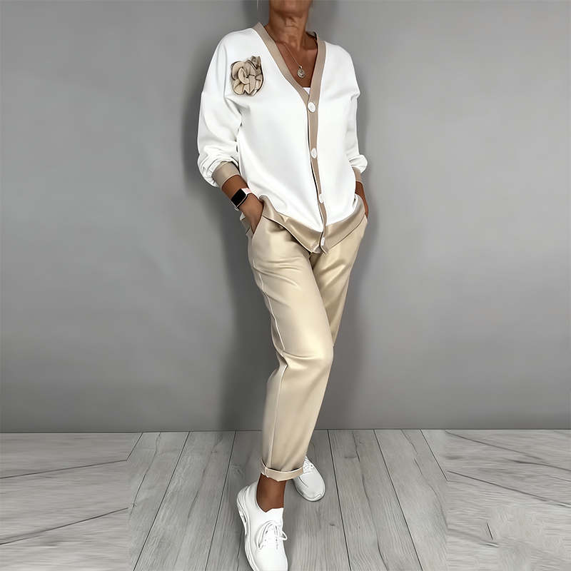 Carla | Conjunto de Cárdigan Elegante de Dos Piezas
