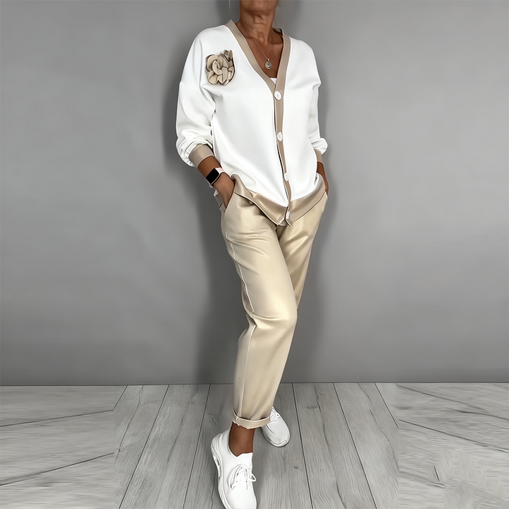 Carla | Conjunto de Cárdigan Elegante de Dos Piezas