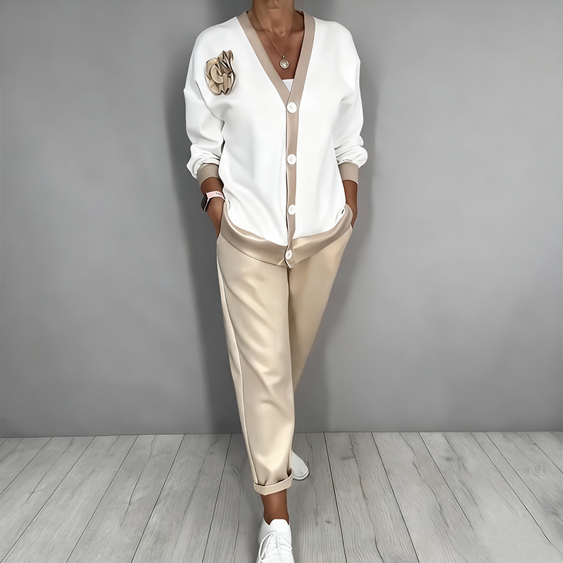 Carla | Conjunto de Cárdigan Elegante de Dos Piezas