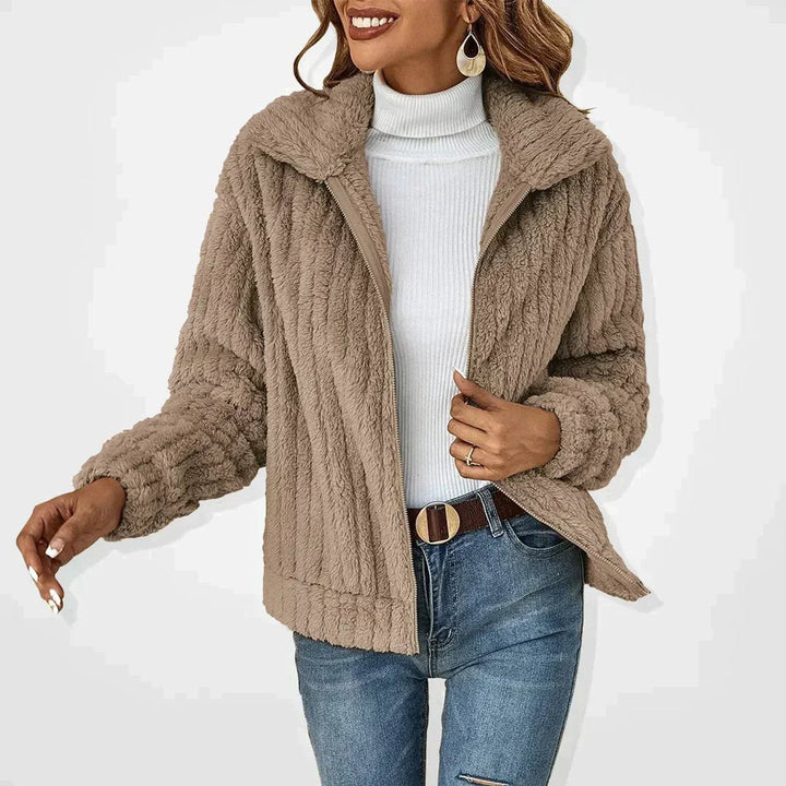 Marta - Cárdigan de Mujer Sherpa Oversize con Cremallera