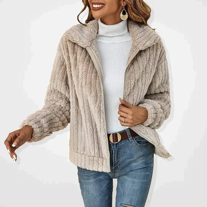 Marta - Cárdigan de Mujer Sherpa Oversize con Cremallera
