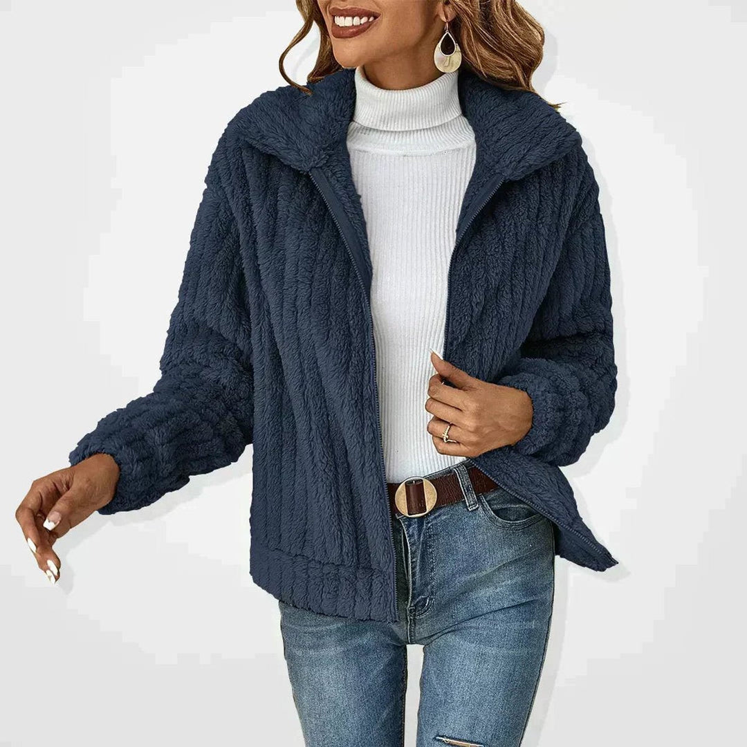 Marta - Cárdigan de Mujer Sherpa Oversize con Cremallera