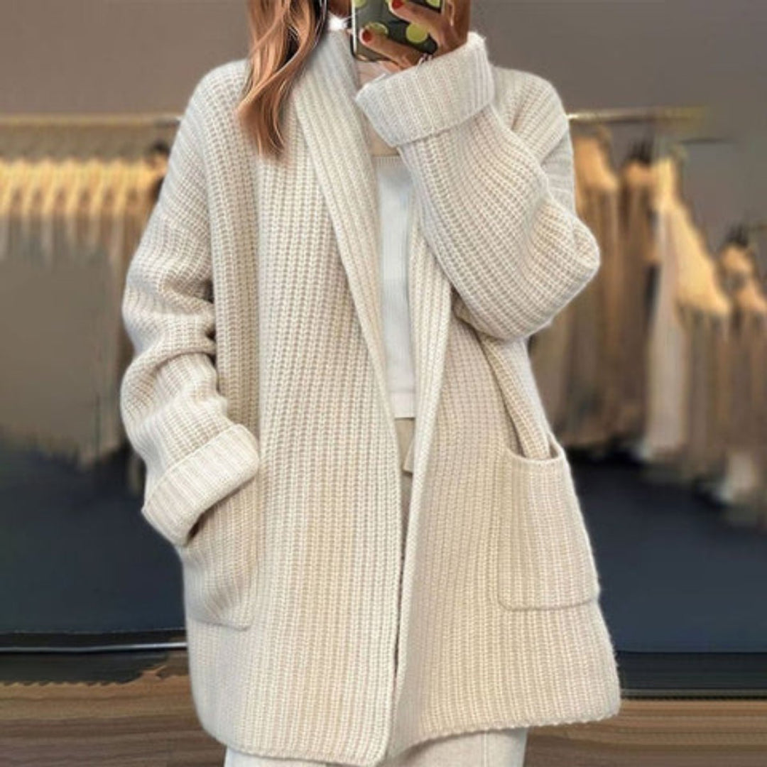 Vega | Cárdigan Oversize de Mujer con Cuello Bufanda