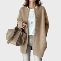 Celia | Cárdigan Largo Oversize de Mujer con Botones a Presión