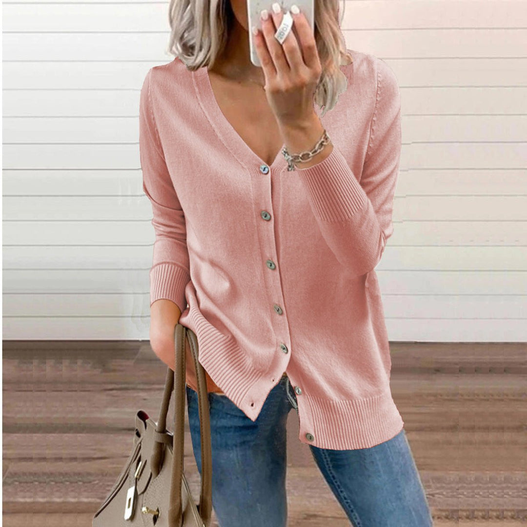 Alba - Cárdigan de Punto de Mujer con Cuello de Pico