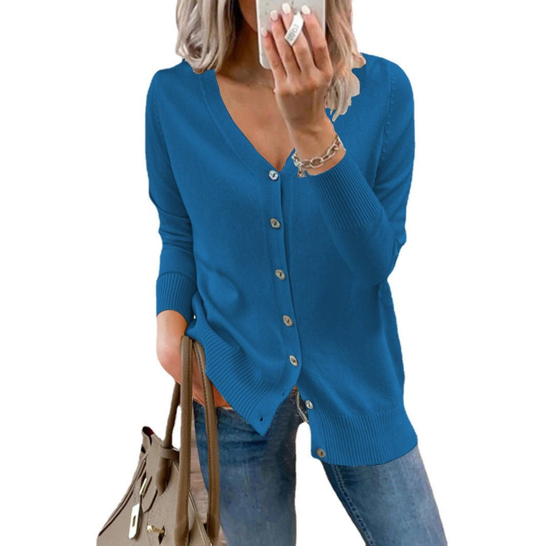 Alba - Cárdigan de Punto de Mujer con Cuello de Pico